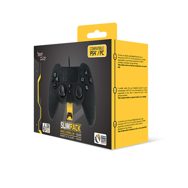 Lexip SteelPlay Slim Pack Wired Controller (Ebony Black) - PS4