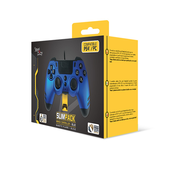 Lexip SteelPlay Slim Pack Wired Controller (Sapphire Blue) - PS4